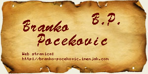 Branko Počeković vizit kartica